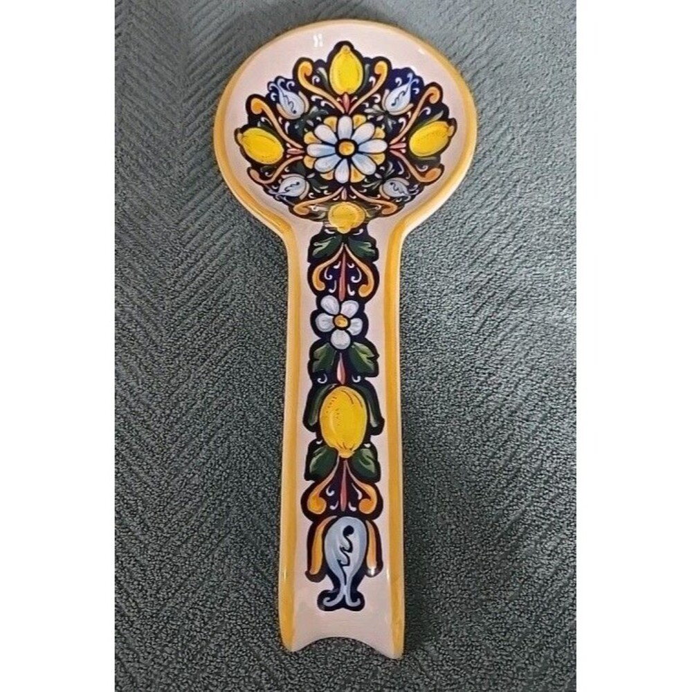 Nice NOVA DERUTA Italy Colorful Spoon Rest 11.5"x 4.5"